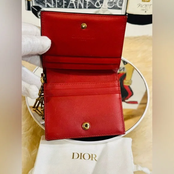 π₯ CHRISTIAN DIOR STUD BIFOLDD COMPACT WALLET w/Dust Bag - Picture 5 of 11